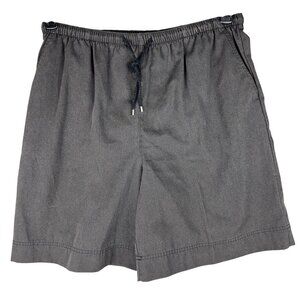 Vintage Coral Bay Shorts Womens L Black Elastic Waist  Drawstrings Casual Style